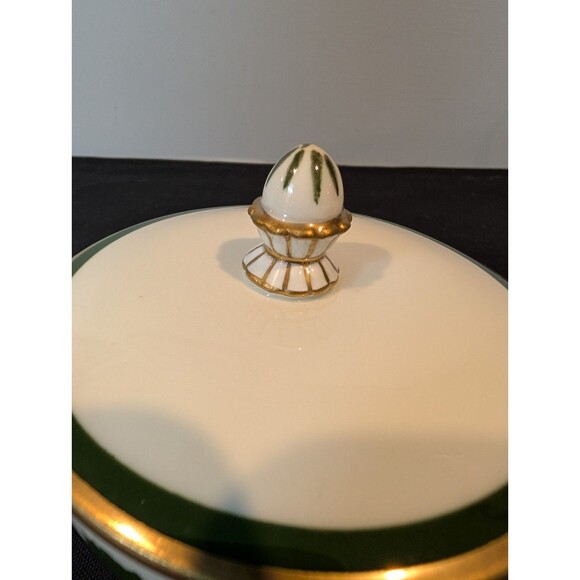 Meissen Green Ivy Sugar Bowl & Swan Handle Creamer – 19th/20th C – First Quality - Picture 10 of 16